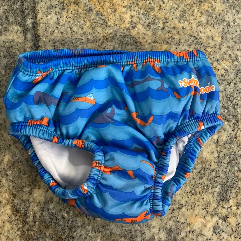 SwimSchool Reusable Baby Swim Diaper 18 months shark and whales